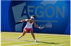 BIRMINGHAM, ENGLAND - JUNE 12:  Casey Dellacquia of Australia hits a return during Day Four of the Aegon Classic at Edgbaston Priory Club on June 12, 2014 in Birmingham, England.  (Photo by Paul Thomas/Getty Images)